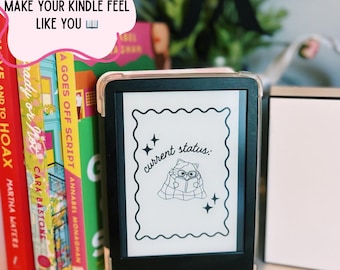現在のステータス Kindle スクリーンセーバー デジタルダウンロード | 本好きの Kindle ロック画面 | 心地よい電子書籍リーダーの壁紙