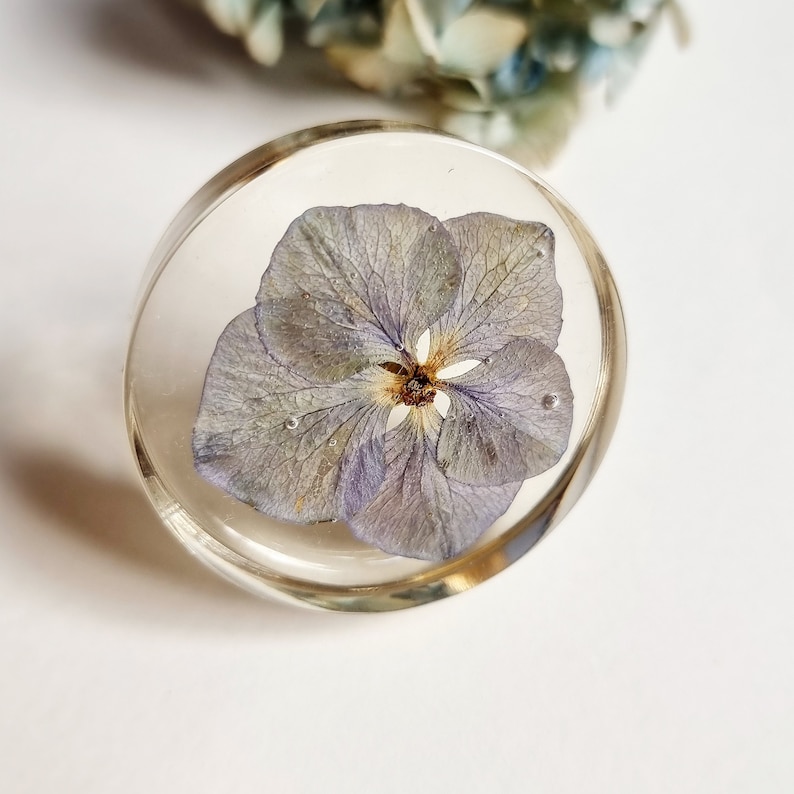 Vintage cabinet knob with flowers, Furniture handles for floral interior, Crystal drawer pull for new home owner gift image 8