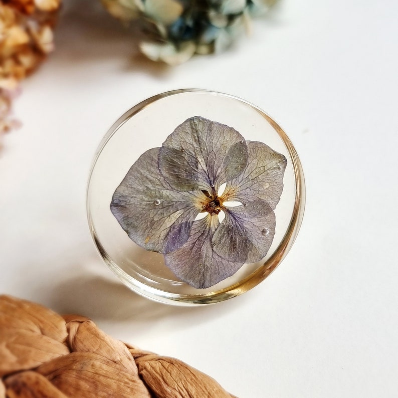 Vintage cabinet knob with flowers, Furniture handles for floral interior, Crystal drawer pull for new home owner gift image 7