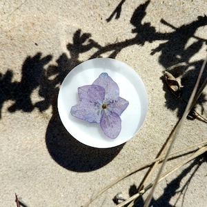 Blue Hydrangea Petal Knob: Handmade Floral Cabinet Pull with Brass