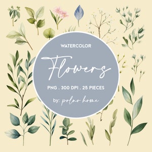 Des éléments botaniques délicats à l'aquarelle, parfaits pour les projets d'art numérique, des herbes et plantes éthérées des prairies, des graphiques PNG pour des motifs floraux