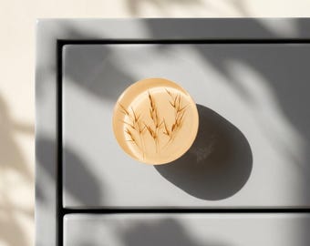 Knauf aus Resin mit getrockneten Grashalmen: Botanischer Möbelgriff