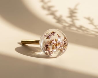 Getrocknete Blumen Harz Knopf: Heather Möbelbeschläge