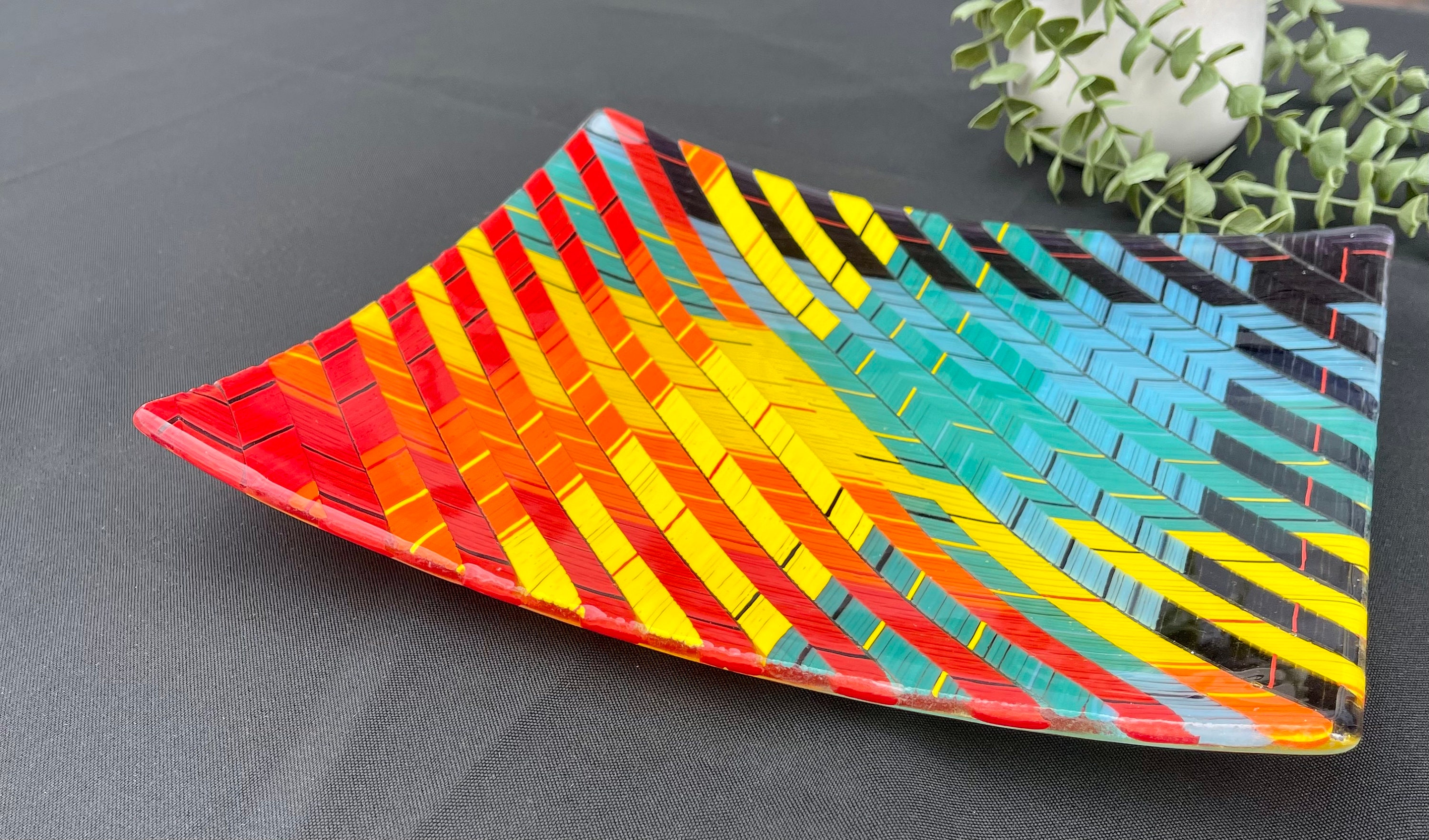 LGBTQ Pride Square Bowl, Fused Glass Bowl, Glass Art, Gift for Her Him ...