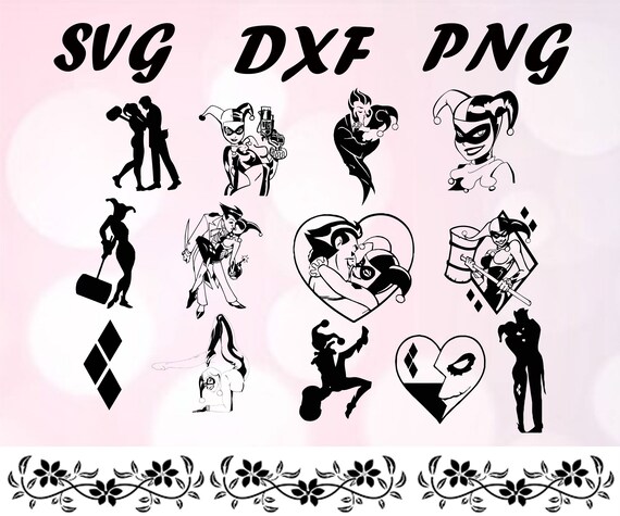 Download Harley Quinn Svg Dxf Png Harley Quinn Silhouette Bundle Etsy