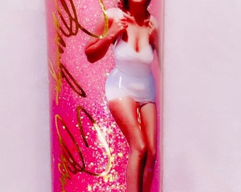 Marilyn Monroe pink tumbler , Marilyn Monroe Beach tumbler