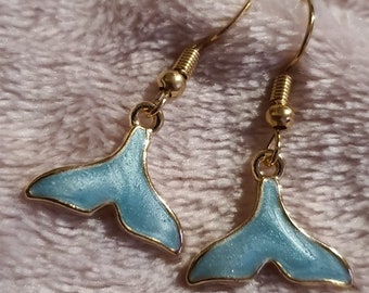 Alloy Ornate Mermaid Tail Earrings For Stretched Ears