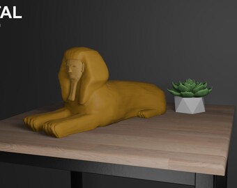 Sphinx 3D-Druck | Digitale Datei im STL Format, detailliertes Modell einer Sphinx zum selber drucken, orientiert an der Sphinx von Gizeh