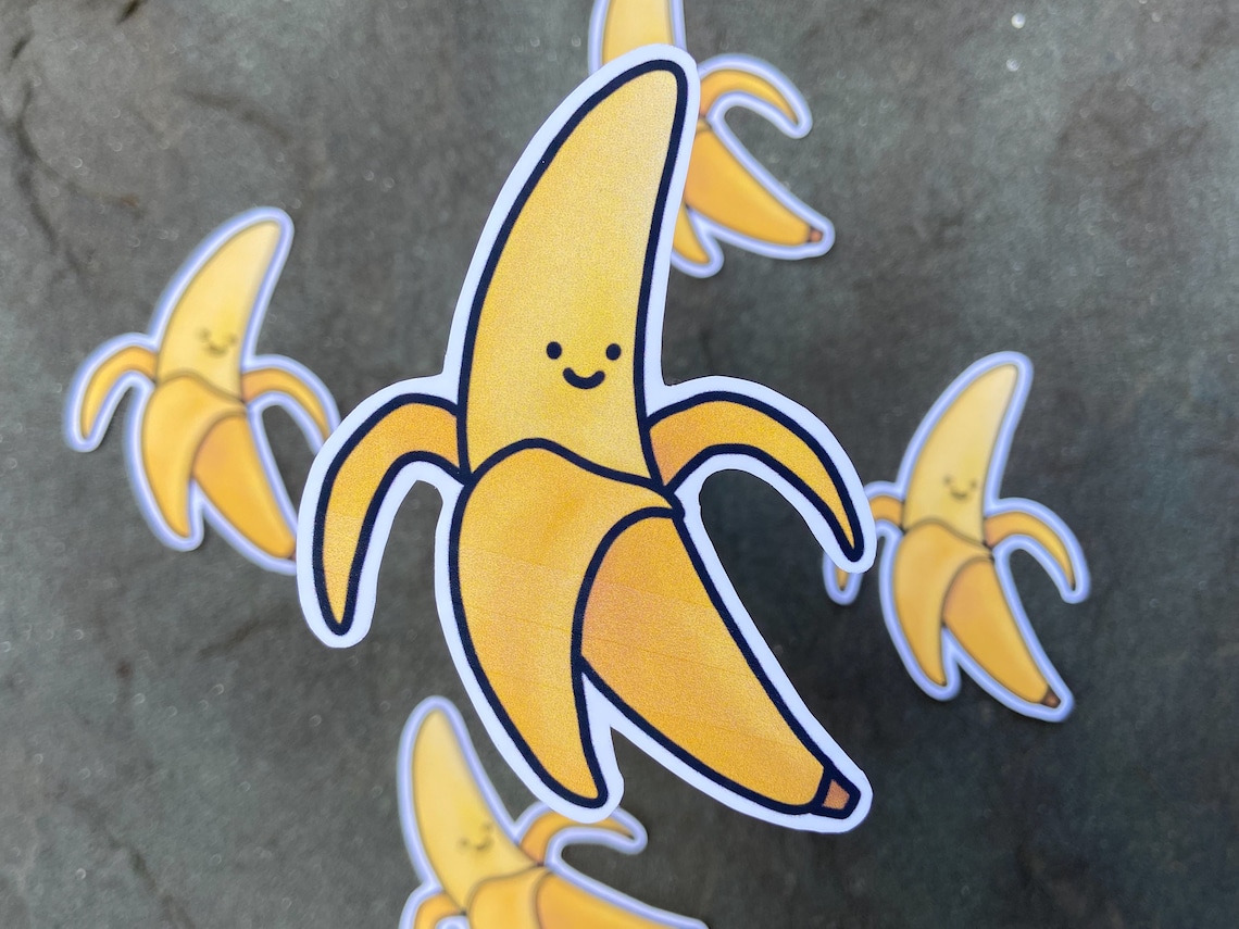 Banana Sticker, Cute Stickers, Trendy Stickers, Laptop Decal, Water Bottle Sticker, Weatherproof
