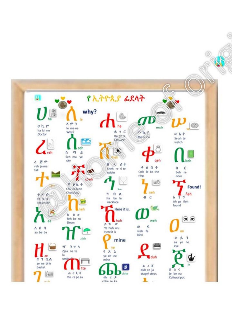 Ethiopian LARGE Alphabets POSTER With Small Images - Etsy