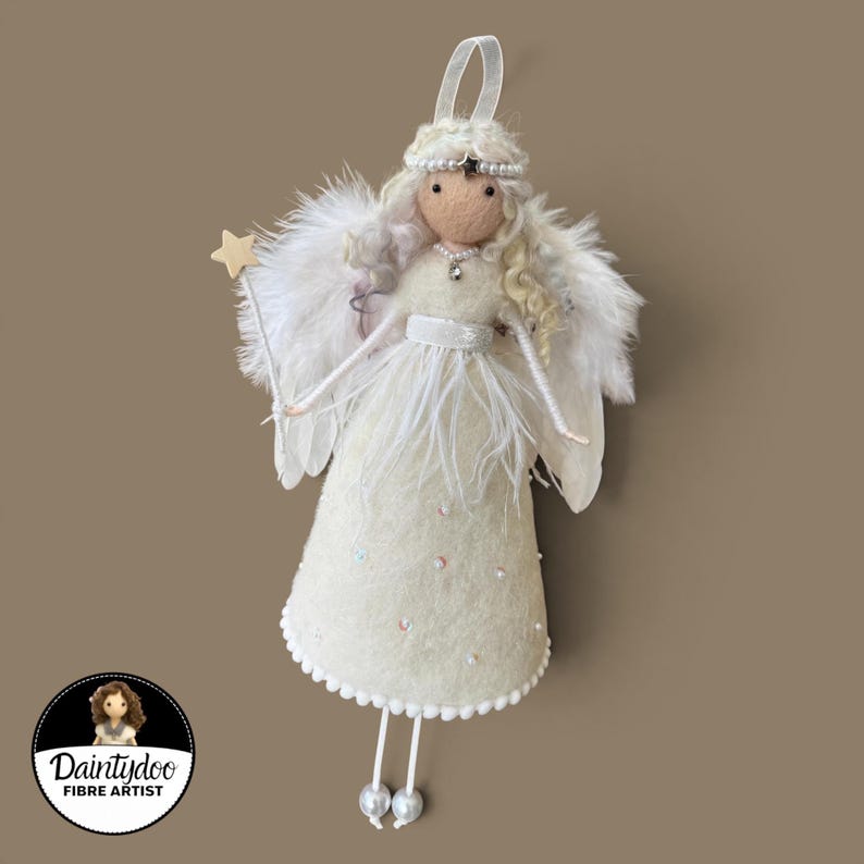 Angel, Christmas Angel, Christmas Tree Topper Angel, Felt fairy angel, needle felted angel, Christmas Fairy, Christmas 2026, memorial angel image 11