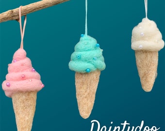 Needle Felted Hanging Ice-cream tree decorations