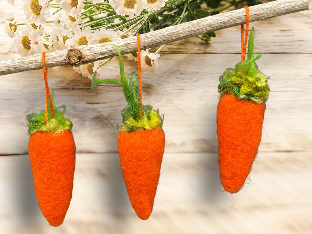 Felted Carrots Easter Tree Decorations Spring Decorations Etsy