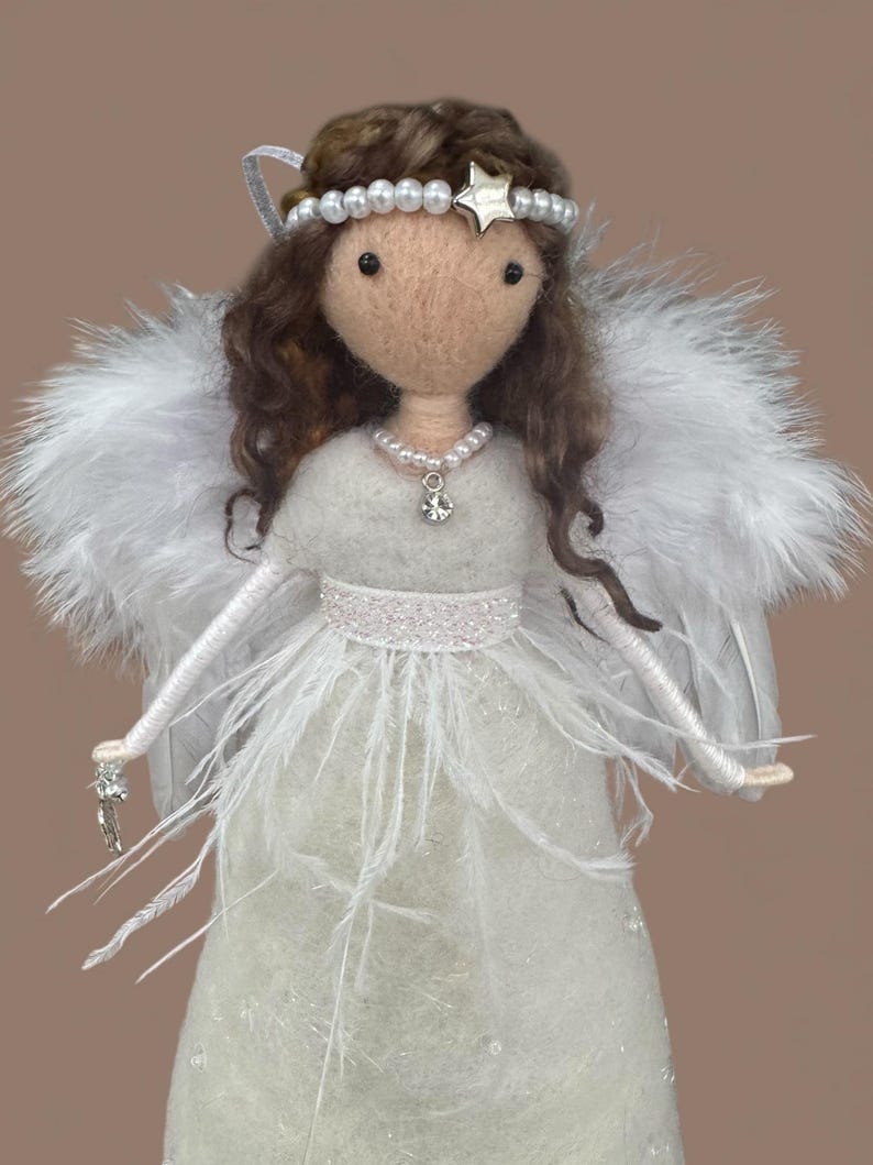 Angel, Christmas Angel, Christmas Tree Topper Angel, Felt fairy angel, needle felted angel, Christmas Fairy, Christmas 2026, memorial angel image 12