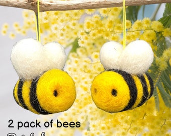 Felted bees pack of 2