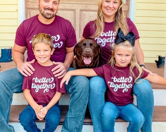 Kid's Better Together Tee; better together; family matching shirts, best friend shirts, cousin shirts, couple shirts, Thanksgiving Shirts