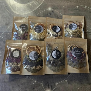 Moon Phase Simmer Pot Kit, Lunar Cycle Transition Witchy Simmer Pot, Ritual Herbs, Waxing Gibbous Waning Crescent, Full Moon New Moon