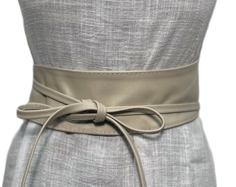 Obi wide genuine leather womens belt | Summer dress wide italian leather belt | Summer style womens' Obi Wide leather Tie Belt