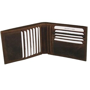 Portefeuille classique à deux volets 12 cartes | Portefeuille fin en cuir | Portefeuille minimaliste en cuir effet vieilli | Cadeau fête des pères | Cadeau homme marié