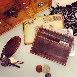 Funda de tarjeta de cuero personalizada / cartera de la cartera #GW707