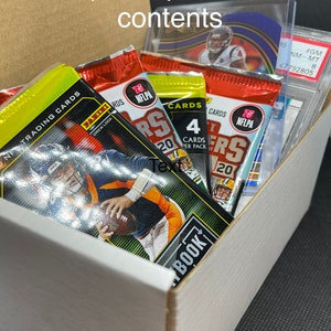 NFL Mega FOOTBALL Hit Box - Guaranteed 1 graded card, 4 packs , 1 Hit!! Patch, Relic, Numbered, Die-cut, Autograph
