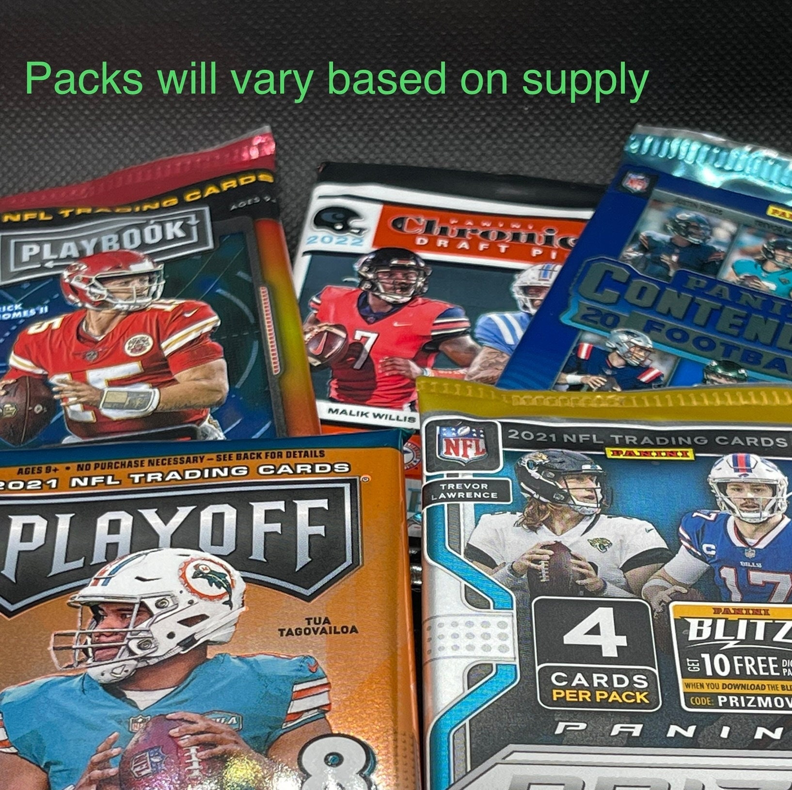 THE HOBBY Box Football 8 Packs, 1 Graded Card, 4 Hits 1 Autograph & 1