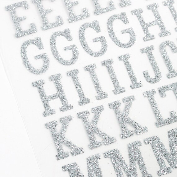 Silver Glitter Ironon Letters 1 Tall Etsy