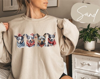 Blue Heeler Christmas Sweatshirt: Dog Mom Cattle Dog Gift