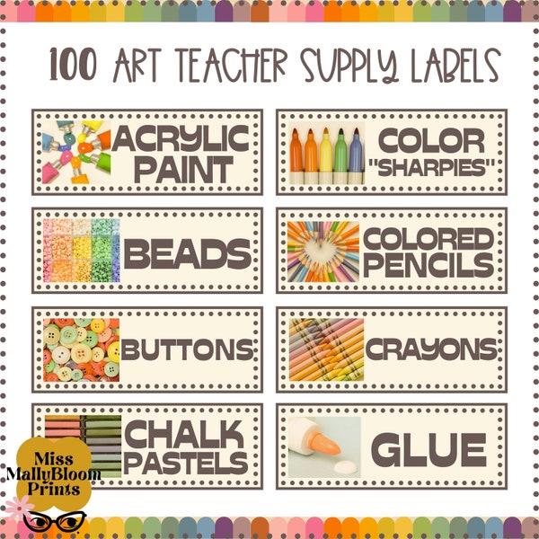 Art Classroom Supply Labels, Art Closet Organization Labels, Classroom Decor, School Supplies Signs,Class Bin Printable Labels, Teacher Gift