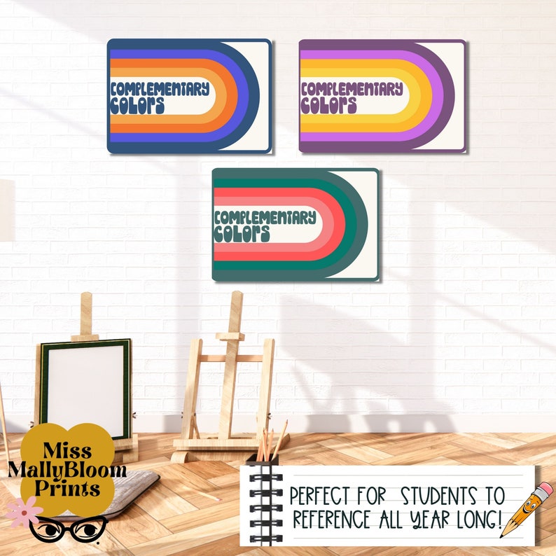 Printable Complementary Sign Art Classroom Decor, Complementary Colors Poster Bundle, Art Room ...