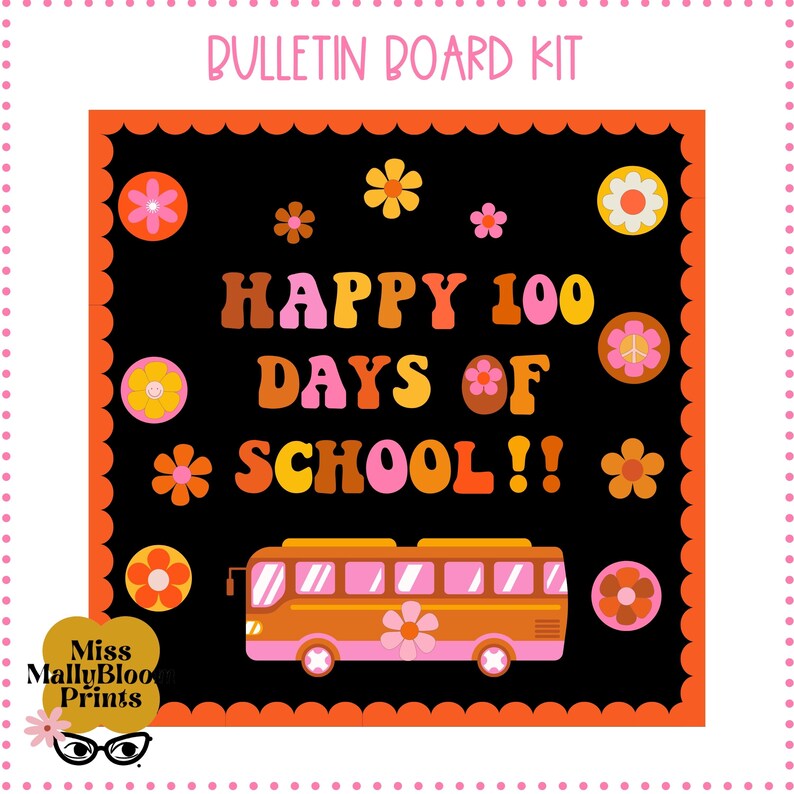 Happy 100 Days of School Bulletin Board Kit or Classroom - Etsy