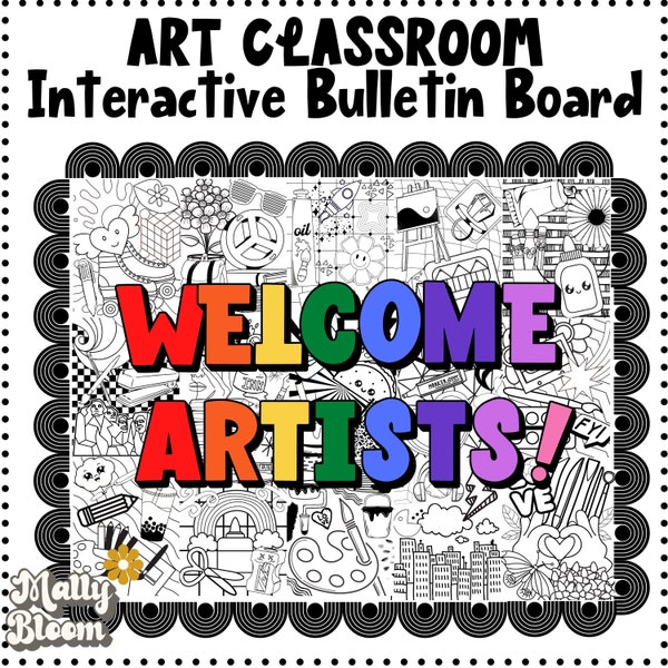 Art Bulletin Board Kit, Art Room Decor, Art Teacher Decor, Back To School Bulletin Board Idea, Art Class Sign, Elementary Art Display