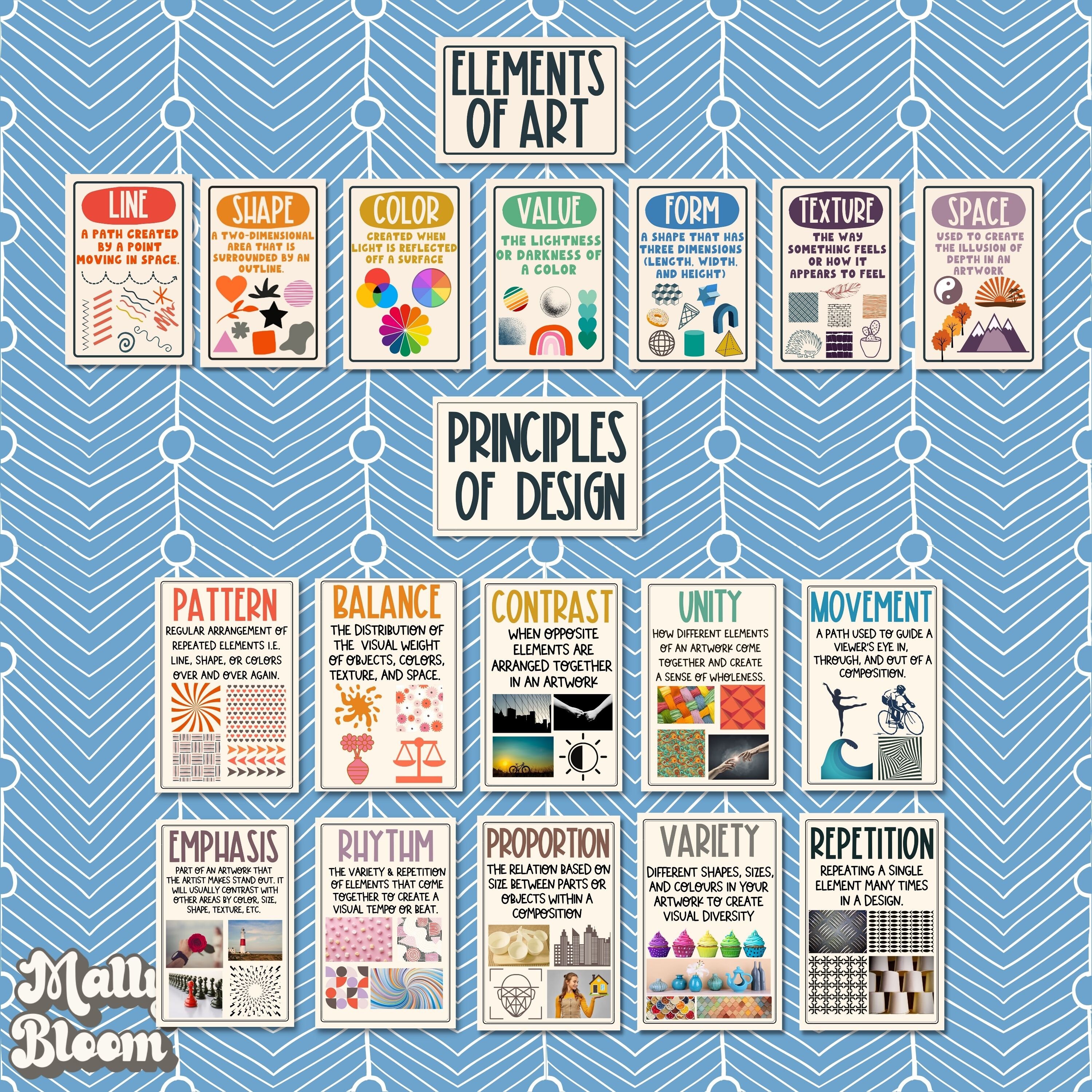 Elements of Art Classroom Decor Bundle Principles of Design Etsy