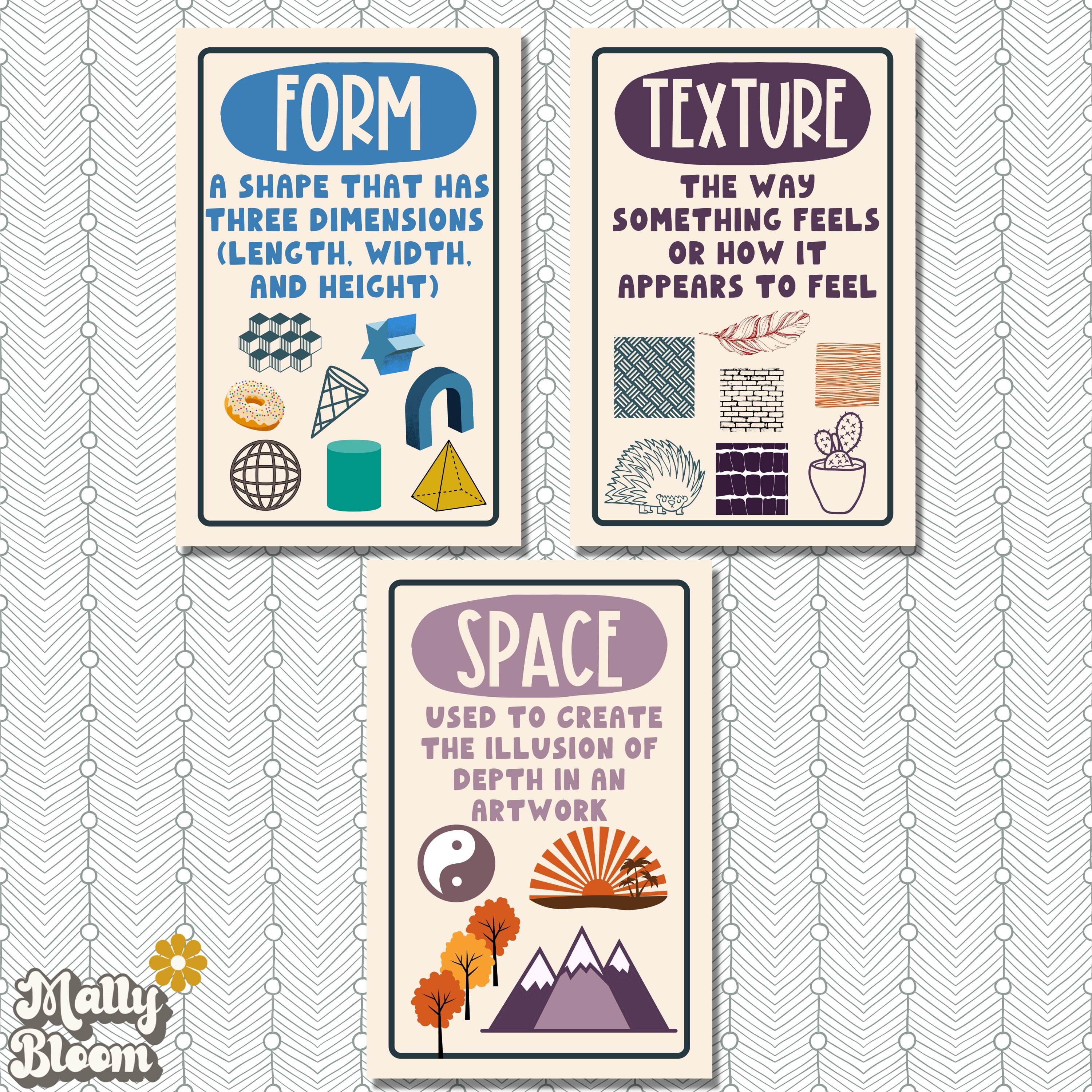 Classroom Poster Bundle, Rainbow Elements of Art Classroom Decor Bundle ...
