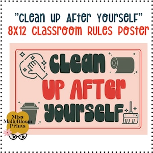 Classroom Rules Poster_Bulletin Board Printables, Classroom Decor, Rules For Class Display, Elementary, Middle School, High School Rules