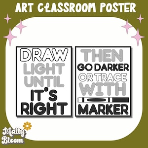 Art Classroom Poster, Art Room Decor, Art Teacher Bulletin Board, Drawing Poster, Elementary Art, Middle School Art