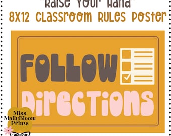 Classroom Rules Poster_Bulletin Board Printables, Classroom Decor, Rules For Class Display, Elementary, Middle School, High School Rules