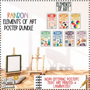 Elements of Art, Art Elements Poster Bundle, Art Classroom Decor, Teacher Bulletin Board, Elementary Art Education, Art Teacher Printable