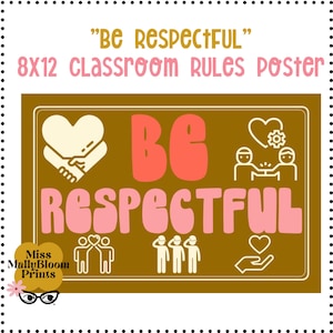 Classroom Rules Poster_Bulletin Board Printables, Classroom Decor, Rules For Class Display, Elementary, Middle School, High School Rules