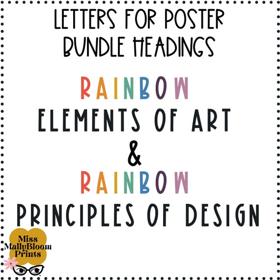 Letters for Rainbow Elements of Art Classroom Decor Bundle - Etsy