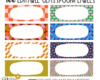 Editable Classroom Labels, Classroom Printable Labels, Class Nameplates, Labels for Class, Editable Organization Labels, Classroom Schedule