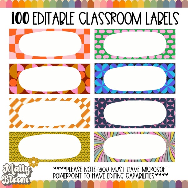 Editable Classroom Labels, Classroom Printable Labels, Class Nameplates, Labels for Class, Editable Organization Labels, Classroom Schedule