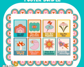 Affirmations for Classroom Poster Bundle, Growth Mindset Display, Bulletin Board Kit, Class Decor, Elementary Classroom, Middle School Decor