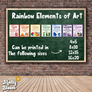 Classroom Poster Bundle, Rainbow Elements of Art Classroom Decor Bundle ...