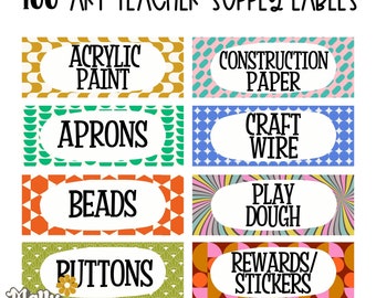 Art Classroom Supply Labels, Art Closet Organization Labels, Classroom Decor, School Supplies Signs,Class Bin Printable Labels, Teacher Gift