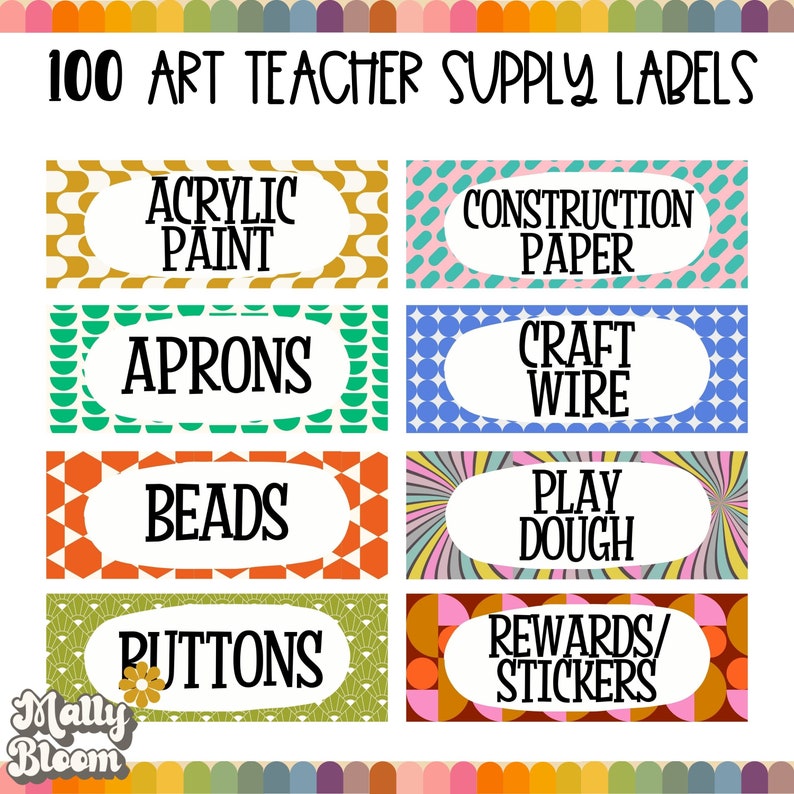 Art Classroom Supply Labels Art Closet Organization Labels Etsy