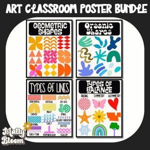 Poster stampabile per aula d&#39;arte, arredamento per l&#39;aula, pacchetto poster per aula, bacheca per insegnanti d&#39;arte, set per l&#39;arte della scuola elementare e media