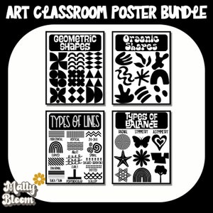 Art Classroom Poster Printable, Classroom Decor, Classroom Poster Bundle, Art Teacher Bulletin Board, Set for Elementary, Middle School Art