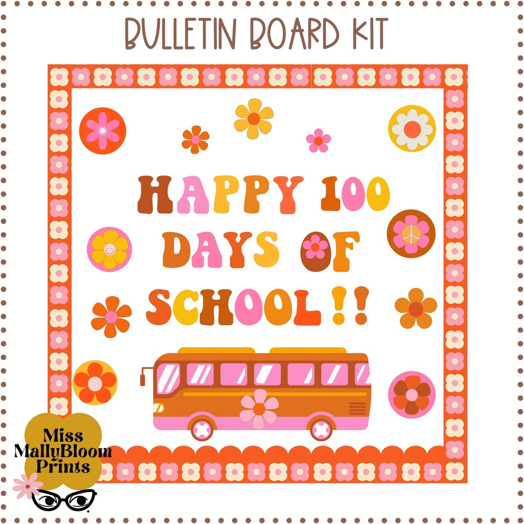 Happy 100 Days of School Bulletin Board Kit or Classroom Holiday Decor ...