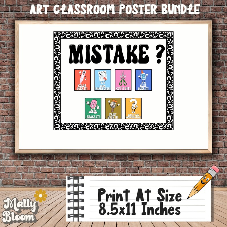 Art Classroom Rules Poster Bundle, Art Classroom Decor, Art Teacher Bulletin Board, Elementary Art, Middle School Art image 5